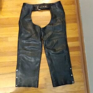 Frontier Black Leather Chaps
